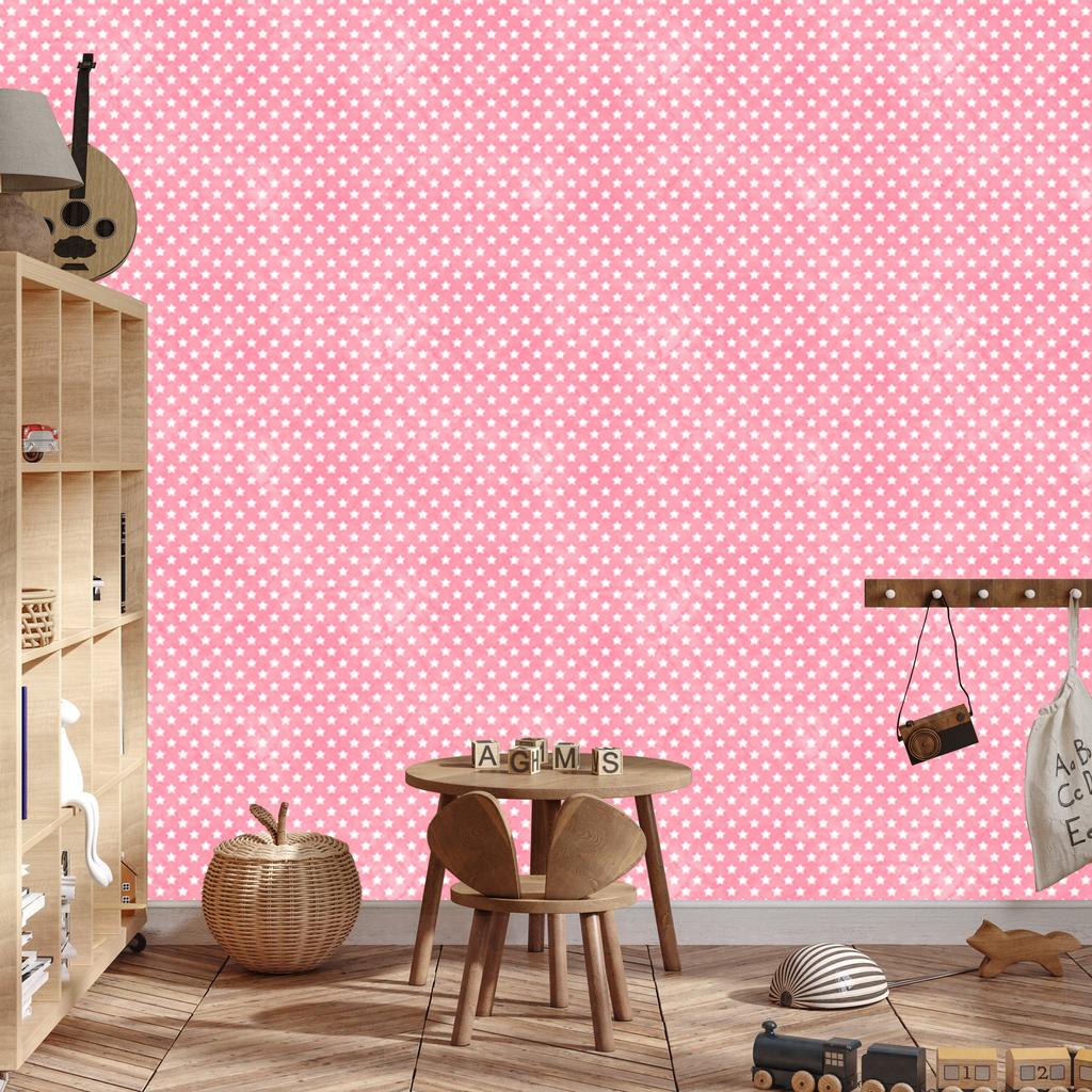 Powder Pink Stars Wallpaper, Clear Detail for Living Room and Bedroom 50x1000