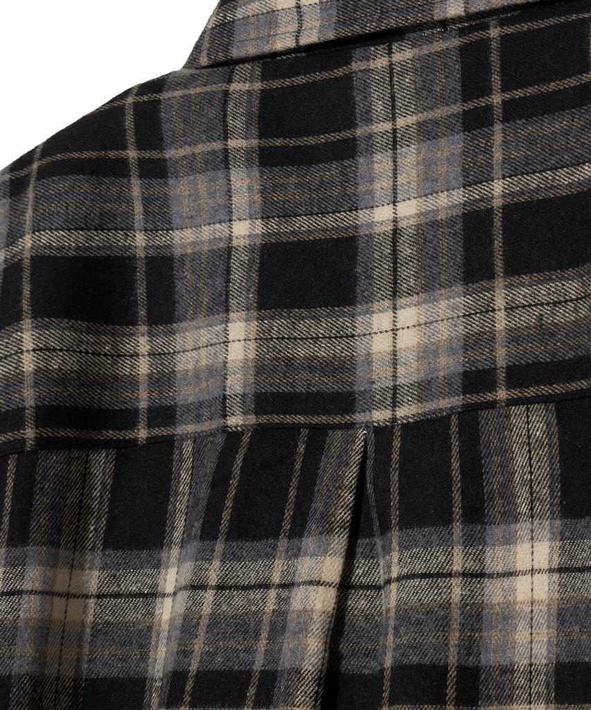 STANDARDERROR 87-Stan081 One-Pocket Vintage Oversized Long Sleeve Check Shirt