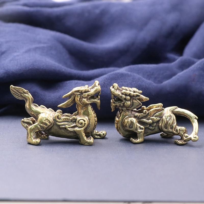 Brass Fengshui Dragon Ornament for Good Fortune and Happiness Ornaments for Home Desktop Car Vintage Decorations