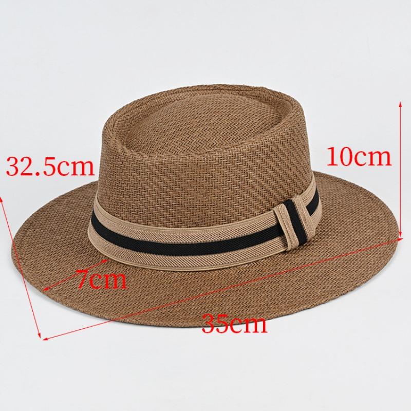 

Новая летняя женская уличная шляпа для пляжа, женская шляпа от солнца, защита от солнца, модная соломенная шляпа с плоским верхом Average Size 58