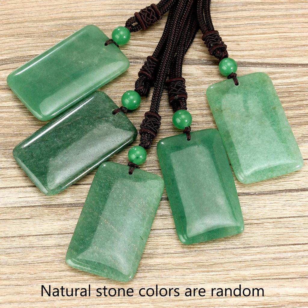 Ethnic Green Dongling Pendant Necklace - Women's Chinese Woven Rope Sweater Chain