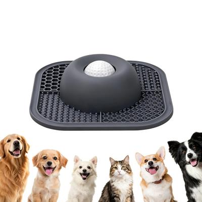 Slow Feeder Dog Bowl with Lick Mat Non-Slip Dog Lick Bowl with Interactive Rolling Ball Silicone Dog Licking Toy for Liquid And Thick Treat Dogs Cats