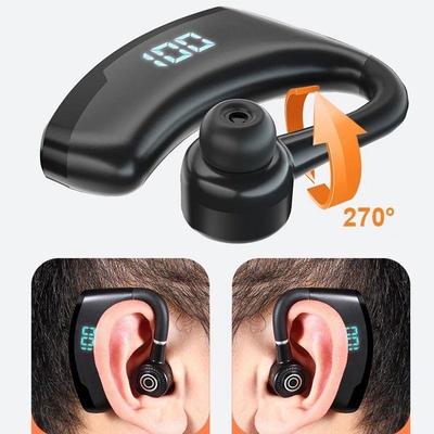 V9 Bluetooth 5.2 Headset Wireless Business Earphone with Digital Display Single Ear Earhook Headphones Hifi Stereo Sport Inear Earbuds With Mic