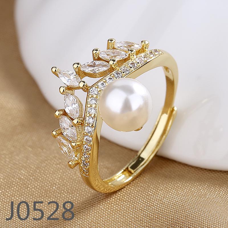 Korean Light Luxury Pearl Ring for Women – High-End Adjustable Index Finger Jewelry, Customizable Setting.
