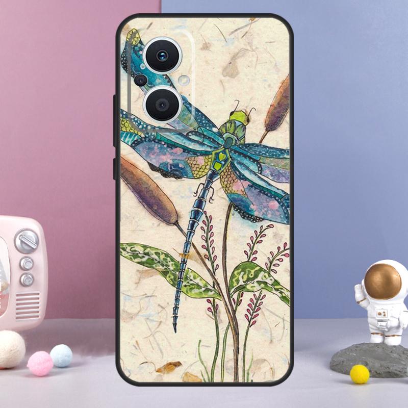 Luxury Dragonfly Funda For OPPO Reno 14 F 11F 12F 13F 10 11 12 13 Pro 7 8 Lite OPPO Find X8 X6 X5 X9 Pro Case