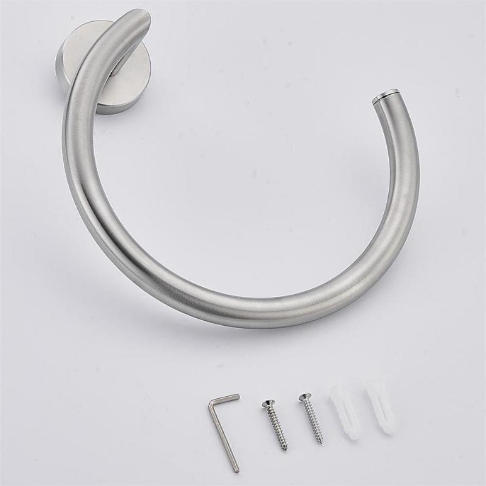 Silver Towel Ring, Semi-Circular Stainless Steel Towel Ring, Towel Holder, Wall Mounted Towel Ring