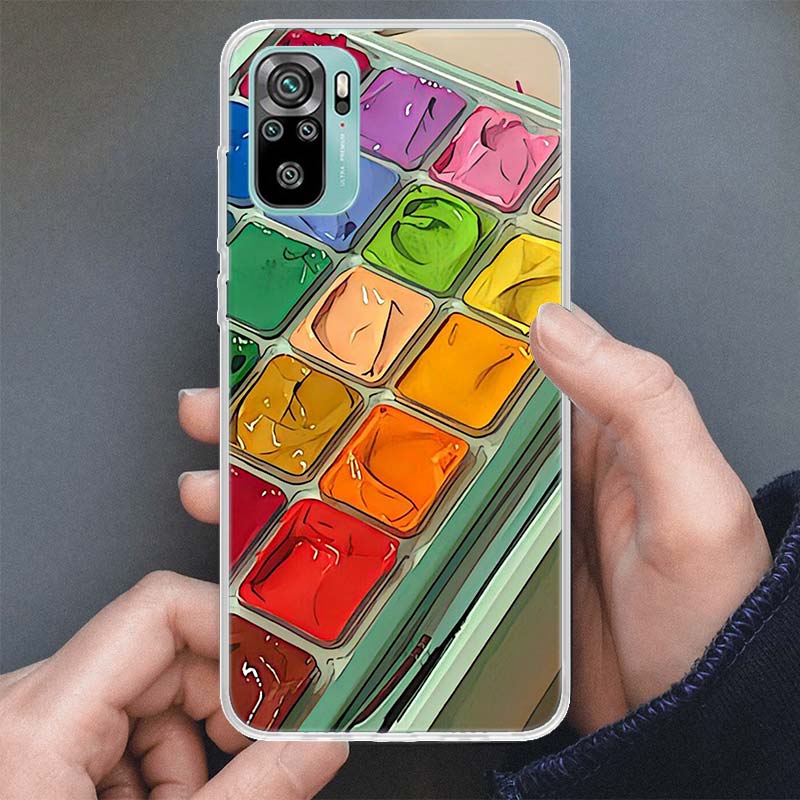 Watercolors Set Paint Palette Painting Box Phone Case For Xiaomi Redmi Note 14 13 12S 12 10 10S 11 Pro Plus 11S 11E 11T 9 9S Sof