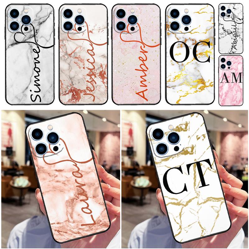 

Чехол для телефона MARBLE ROSE GOLD CUSTOM NAME для iPhone 11 12 13 14 Pro Max Mini X XS Max XR 7 8 Plus SE 2020 с полным покрытием iPhone 12