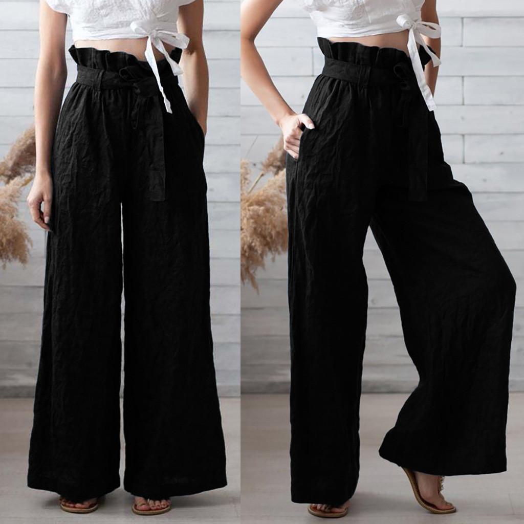 

Женские модные повседневные свободные однотонные хлопковые укороченные брюки