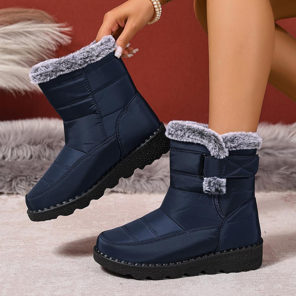 2025 Winter New Pure Color Women's Cotton Boots Fashion Anti-skid and Wear-resistant Warm and Comfortable Winter Women' Boots