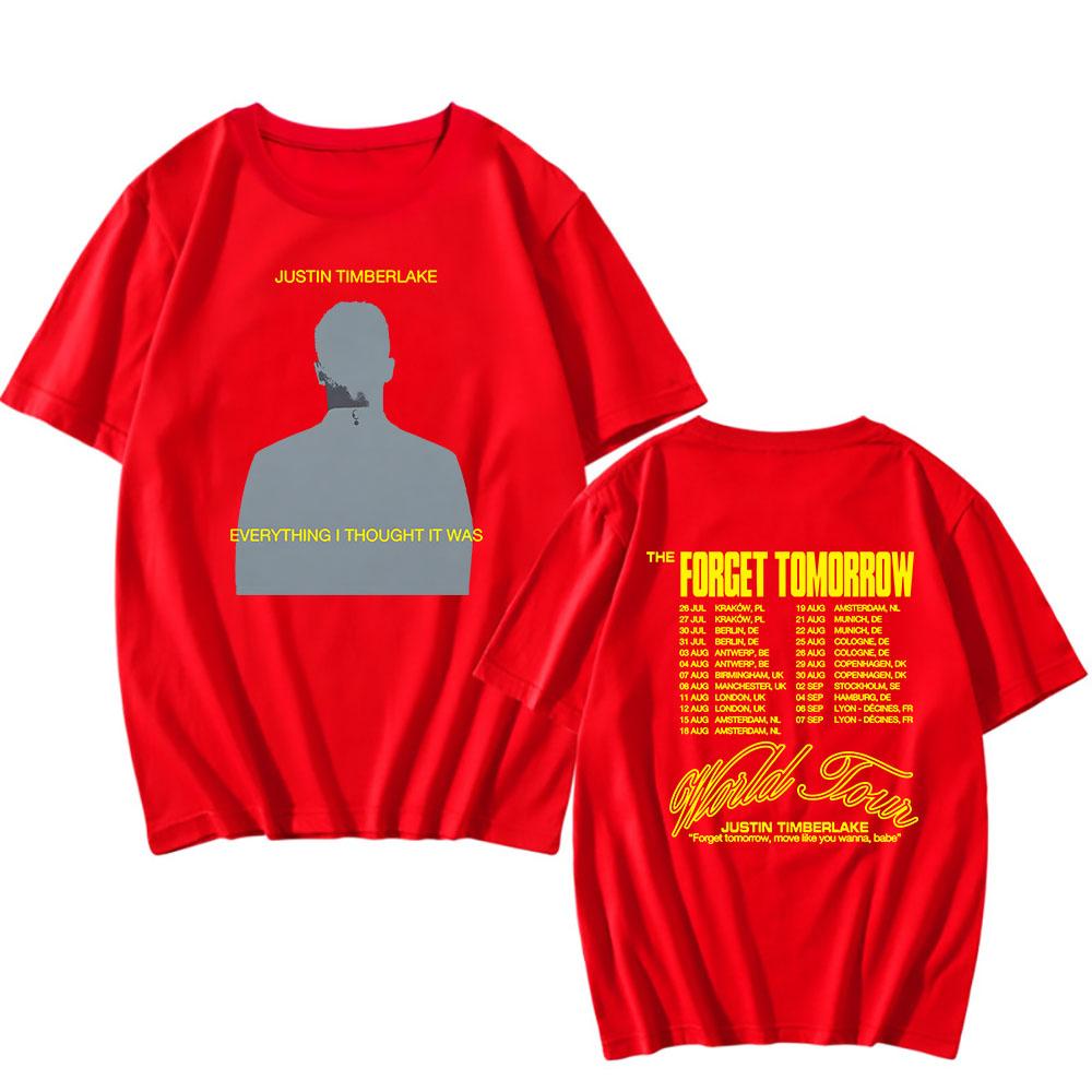 

Мужская футболка Джастина Тимберлейка The Forget Tomorrow World Tour 2024 Футболка Хлопок Лето Повседневная Мужская/Женская Футболка Унисекс Одежда 4XL