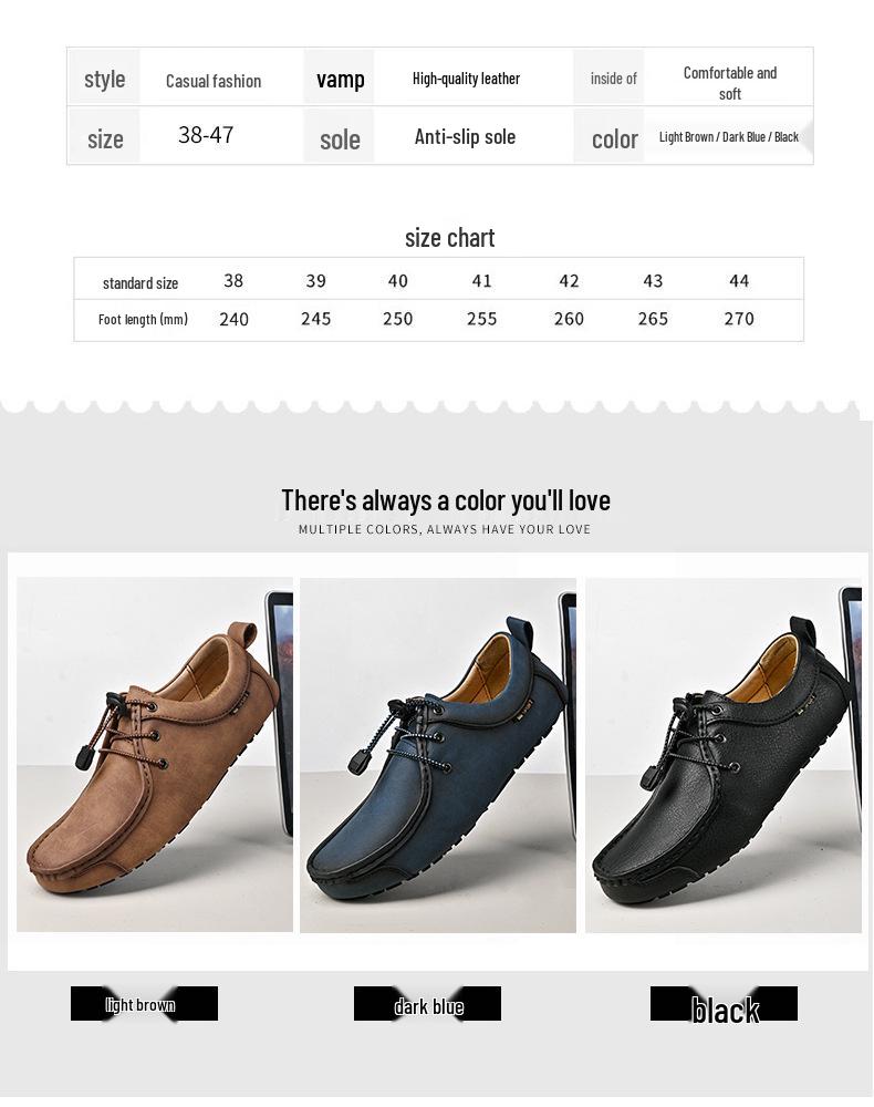 Spring Plus Size Hand-stitched Men's Leather Moccasins - Fashionable & Versatile Casual Shoes