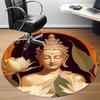1PC Buddha Lotus Office Round Area Rug,  Mat Suitable ForOffice, Under Office Chairs Bedroom Living Room Home Decor, Room Deco