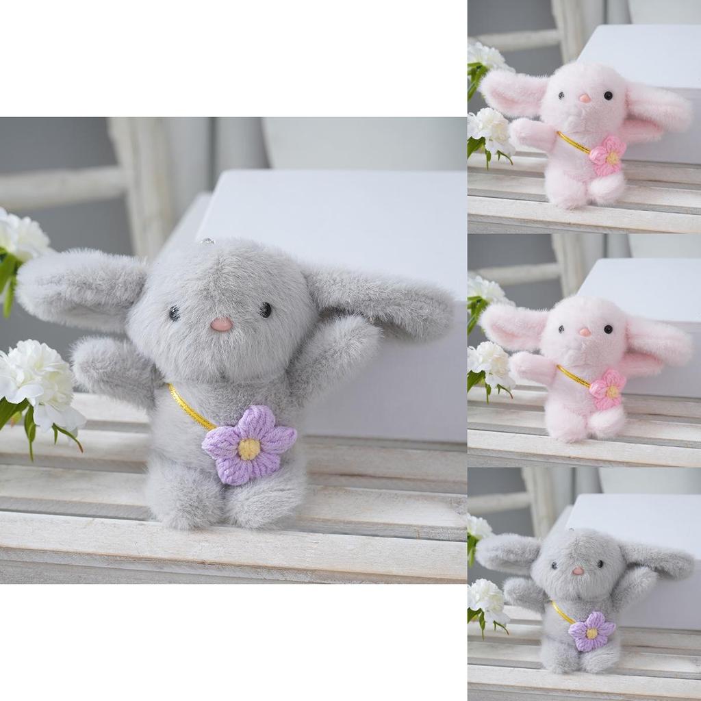 Cute Plush Rabbit Keychain Adorable Bear Doll Backpack Charm Soft Toy 16cm For Kids