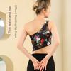 Export New European and American Print Yoga Clothes Vest Sports Bra Oblique Shoulder Gym Intimates Running Outfit Women's Top