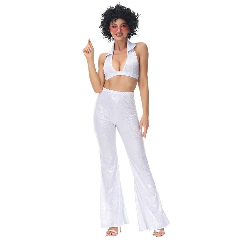 

Halloween Hippie Costume For Women With Polyester Blend For Disco And 70s Party Fun Style B,XL