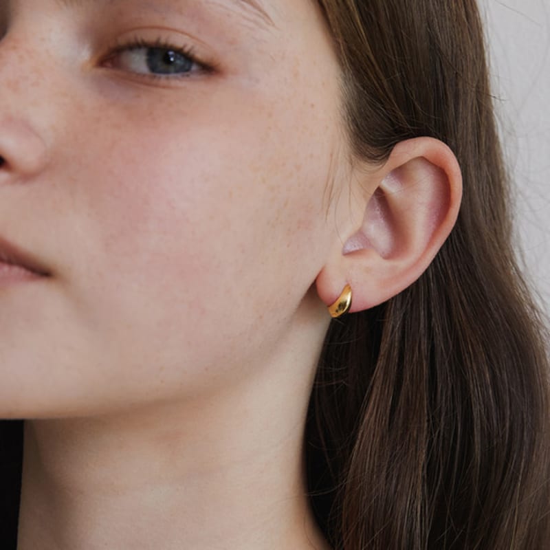 TATIANA (925 Silver) Simply Edge Hoop Earrings EC3119
