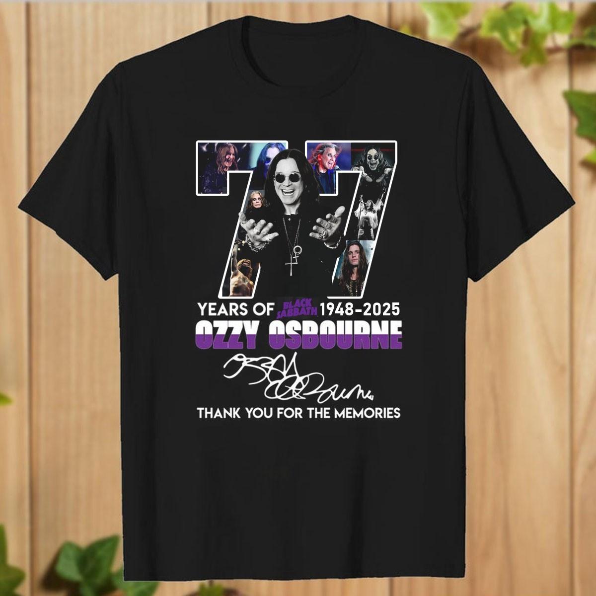 New Ozzy Osbourne 77th anniversary 19482026 Tour Unisex S5XL Shirt M