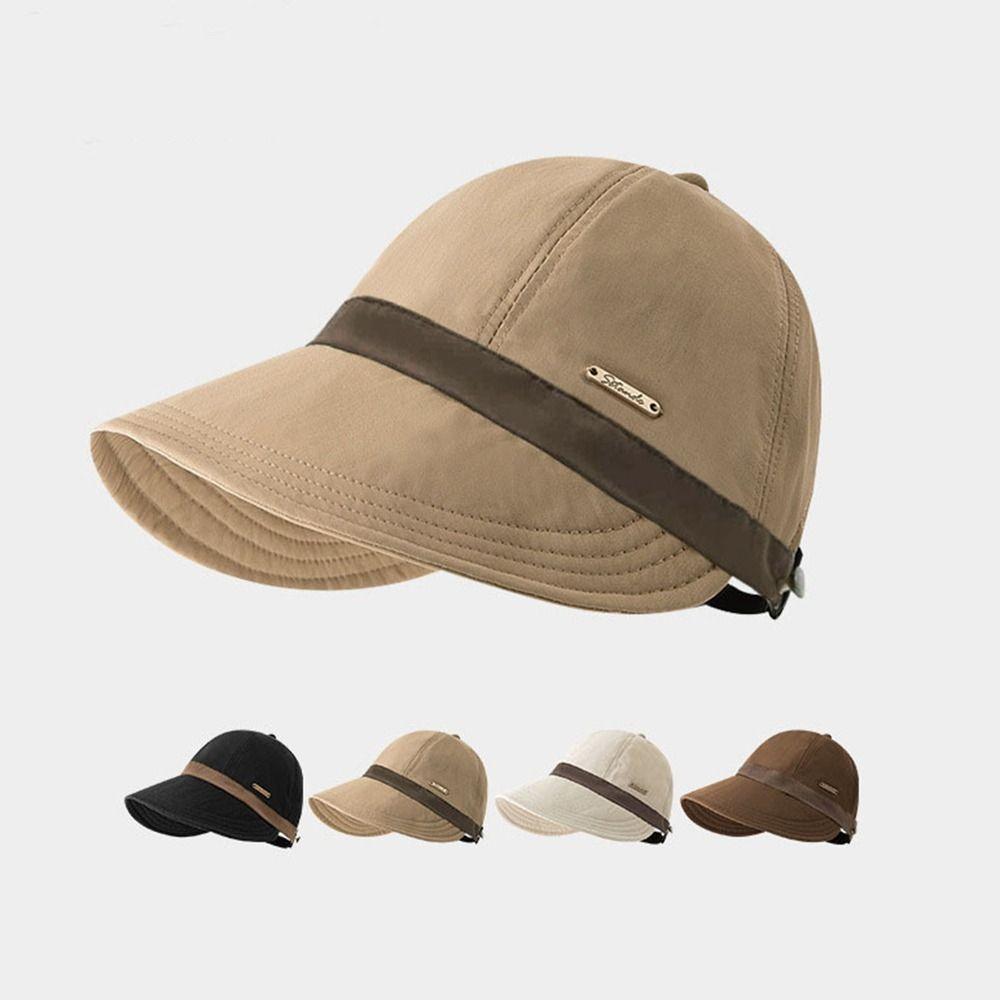 Solid Color Wide Brim Sun Hat Casual Duckbill Hat Casual Outdoor Beach Hat Camping
