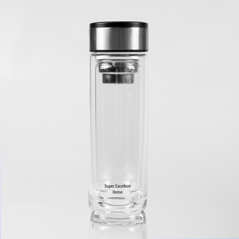 Quyoujia Double-Layer Borosilicate Glass Business Water Bottle