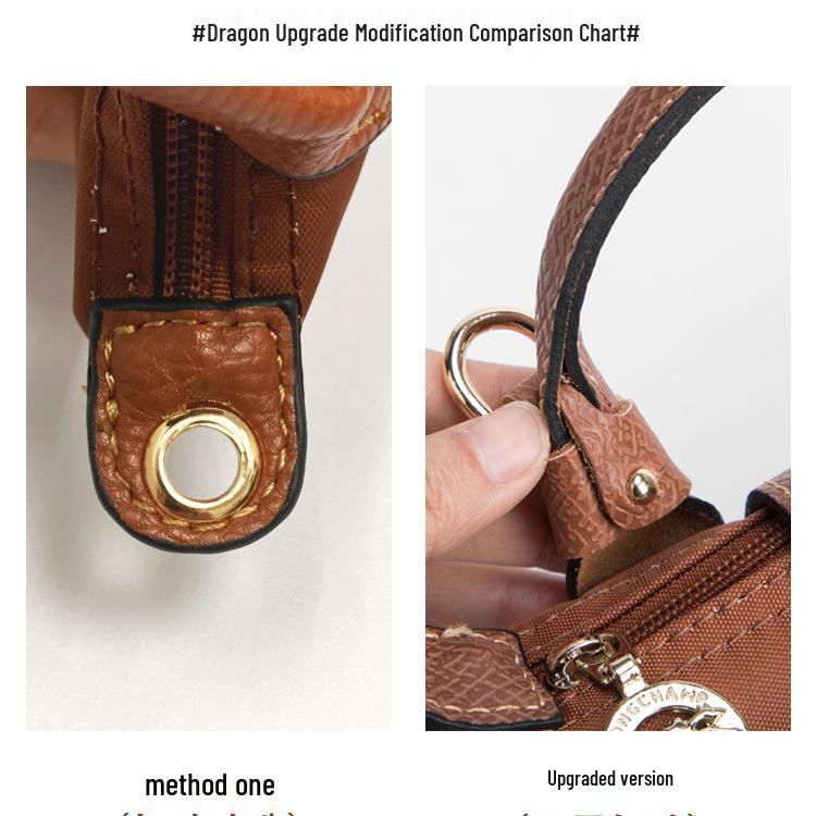 Longxiang Mini Dumpling Crossbody Bag with Genuine Leather Shoulder Strap