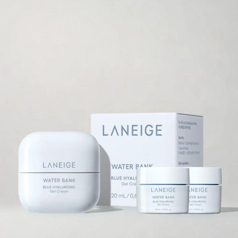 LANEIGE НОВИНКА Гель-крем Water Bank Blue Hyaluronic 20 мл Легкий увлажняющий гель-крем + Бесплатный гель-крем 10 мл x2 Подарочный набор