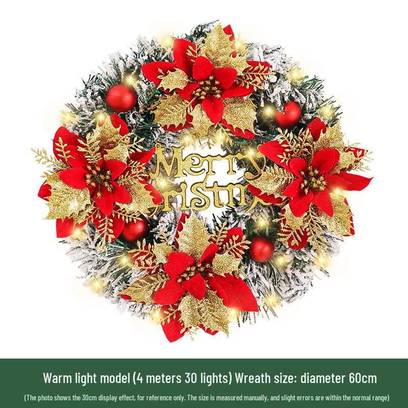 Festive Artificial Christmas Wreath - 30/40/50cm Holiday Decoration for Homes, Malls, and Hotels