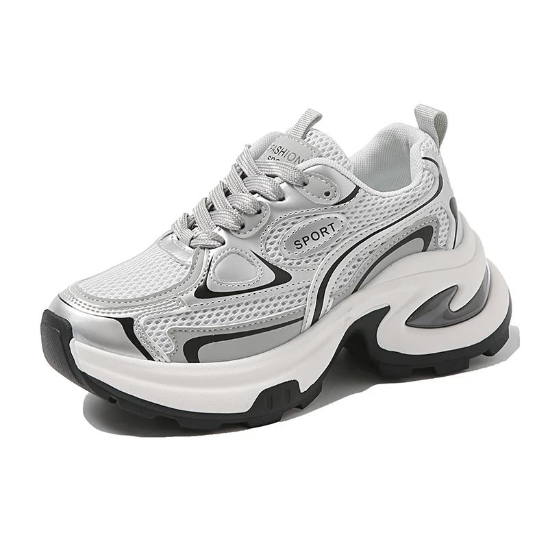 

Модные женские спортивные кроссовки для бега, весна, новые кроссовки для женщин, сетчатый стиль, универсальные повседневные модные кроссовки из вулканизированной ткани, кроссовки Zapatillas Mujer 40 чёрный