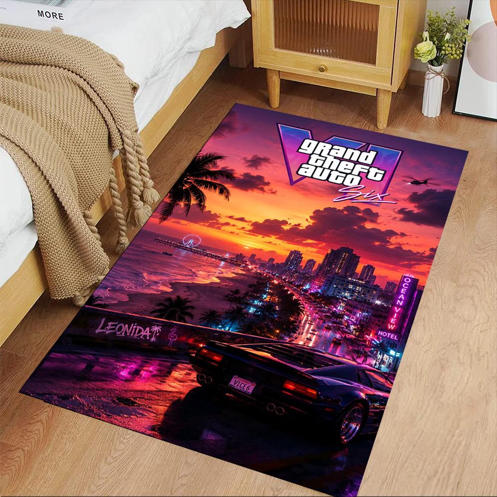 Grand Theft Auto Floor Rug Office Rug Design for Living Rooms Dining Room Bedrooms Playrooms Antislip Carpet Anime Office Decor