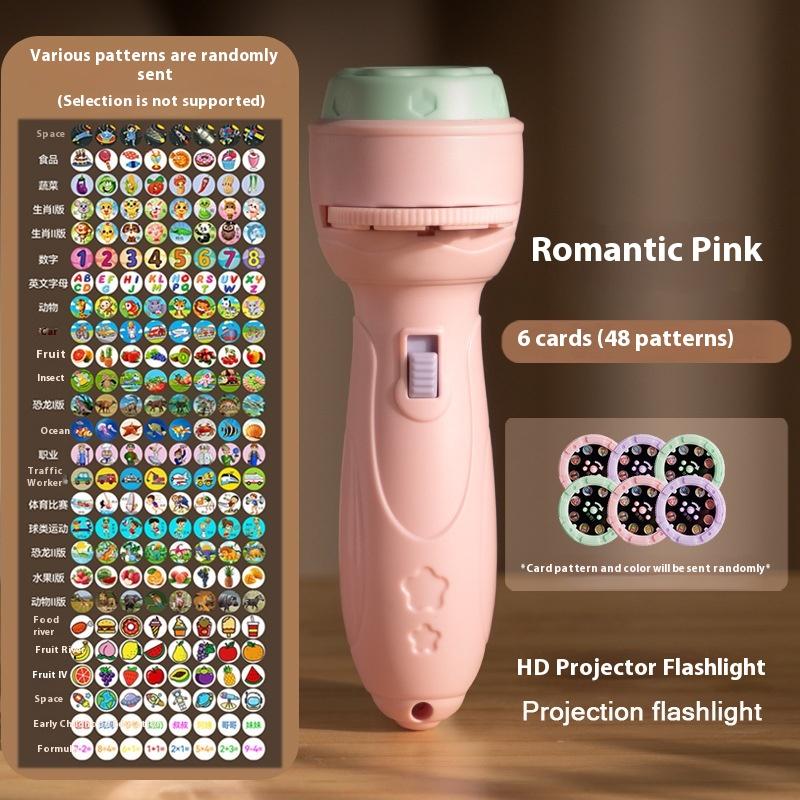 Projection Flashlight Early Education Puzzle Development Toy 24/48 Patterns Cartoon Projector Torch Baby Toy Children