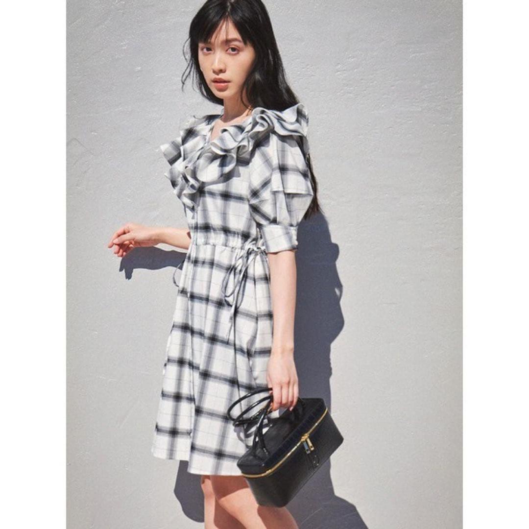 LILY BROWN frill design mini dress
