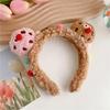 3D Plush Cartoon Cookie Headband Cute Stuffed Hair Hoop Makeup Fuzzy Headdress