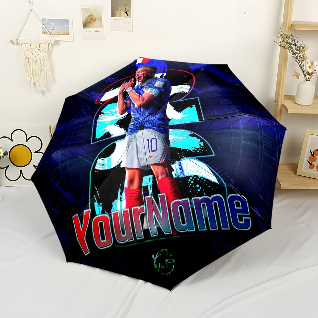 Lamine Yamal Personalized Text Umbrella Outdoor Automatic Umbrella with 8-Rib Foldable Design for Outdoor Daily Use Fashion Lovers Wedding Party Gift