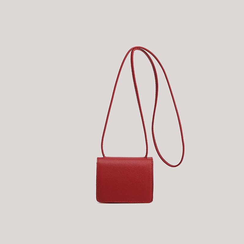 Pu Fashion Mini Gentle and Cute Solid Color Small Square Bag Casual Flip Temperament Shoulder Messenger Change Bag