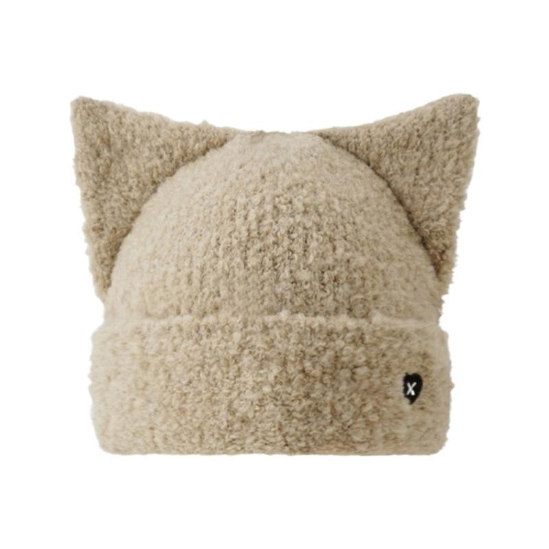 Winter Cute Cat Ear Plush Hat Warm Beanie Winter Pullover Caps for Womens Girls