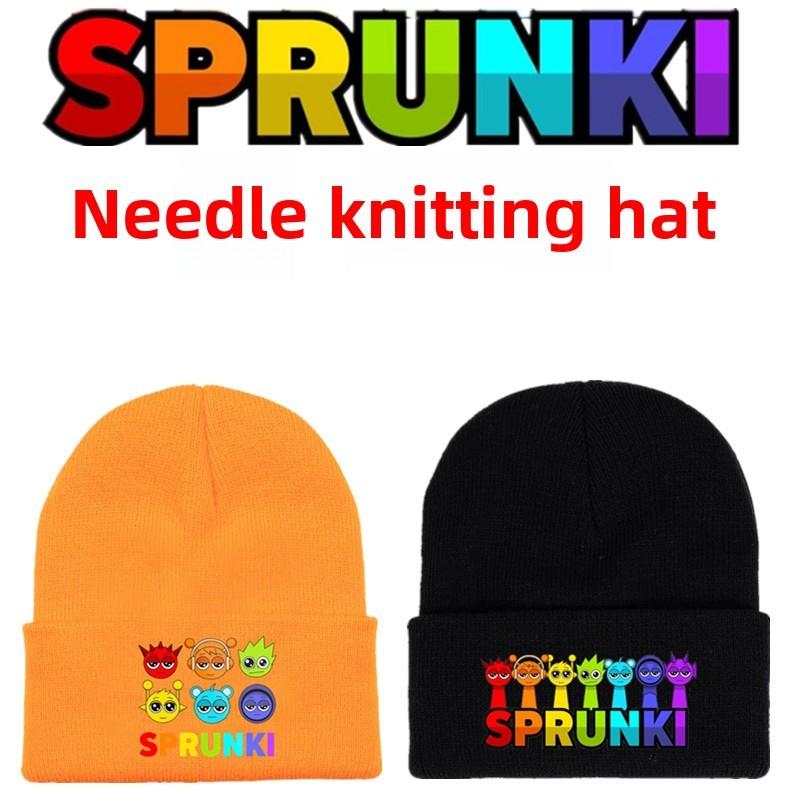 Sprunki Fashion Knitted Hat Solid Color Print Cute Pattern Unisex Design