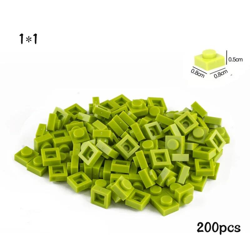 Non-Toxic 200Pcs Diy Building Blocks Thin Figures Bricks 1X1 Dots 21Color Educational Creative Size Compatible With 3024 Toys For Children