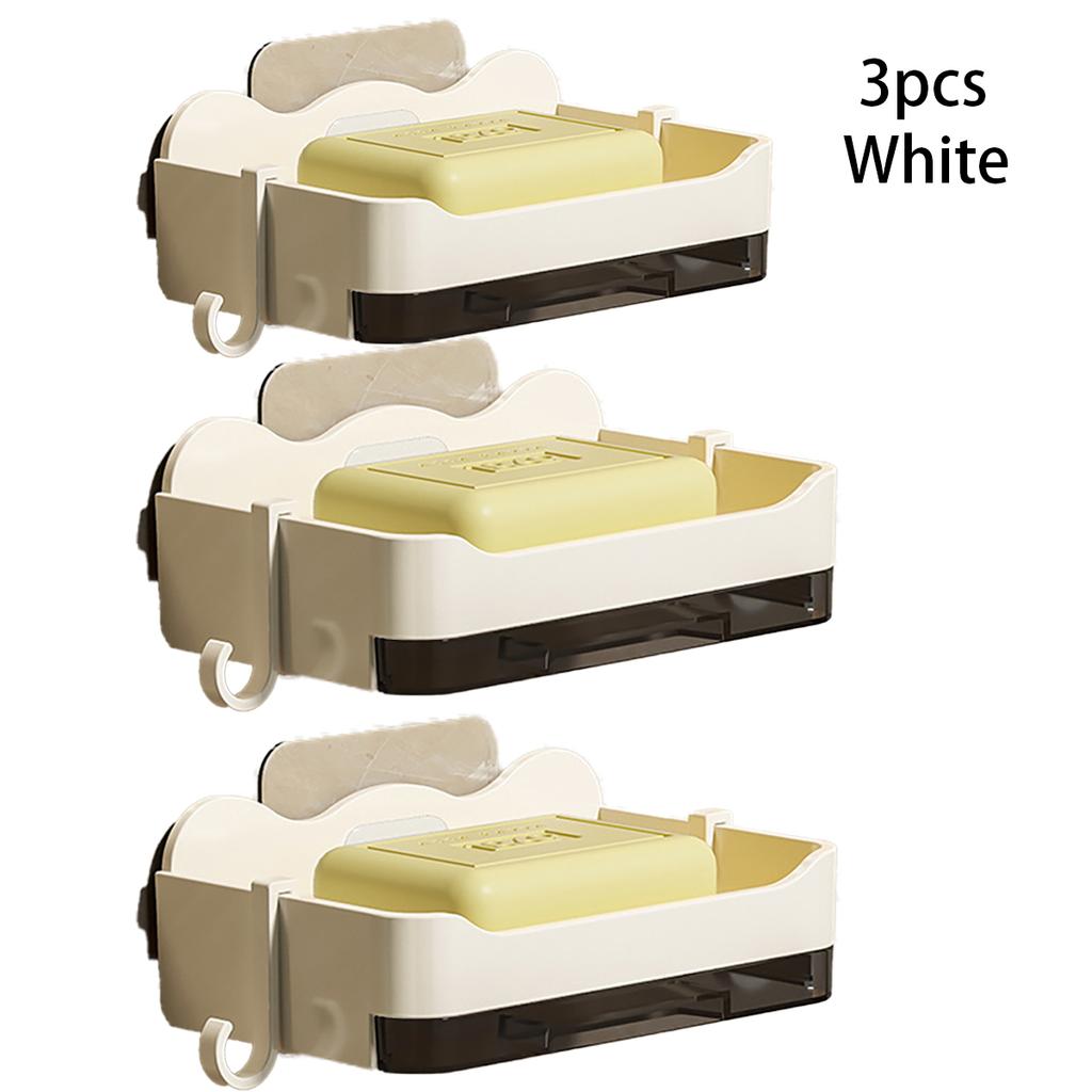 ABS Soap Holder Bathroom Soap Dish With Drain Water Wall Mounted Soap Box Bathroom Accessories