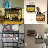 Fruit Basket Onion Storage Wire Baskets with Wood Lid Multifunctional Stackable Wall Mounted Countertop Tiered Kitchen