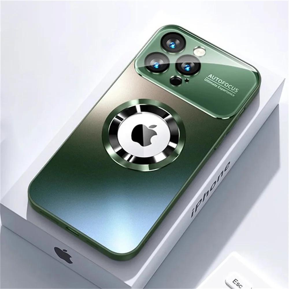 

Розкішний матовий магнітний чохол для телефону для iPhone 16 15 11 12 13 14 Pro Max Повний захист камери Силіконова рамка Матова задня кришка Ковпак For iPhone 16 Plus