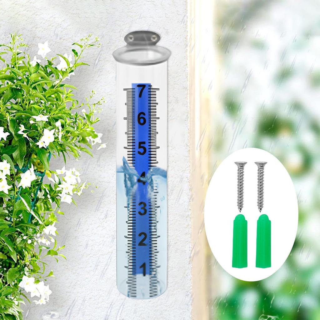 Outdoor Rain Gauge Accurate Rain Measure Tool Weatherproof Rainfall Gauge for Fence Yard Patio Lawn Farm Deck Outdoors