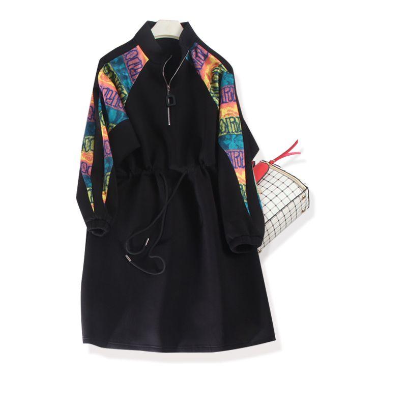 

Force in! Island Country Chu Mouth Single Shoulder Sleeve Drawstring Soft Air Layer Dress Women New Size Is Very Good Black 4XL