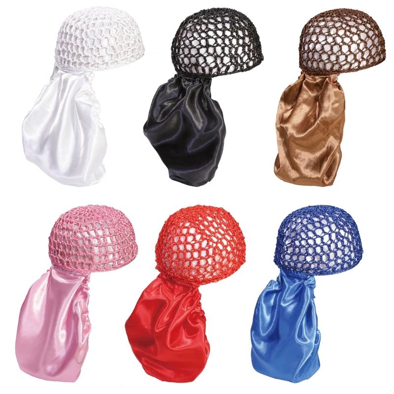 Reversible Bonnet Satined Bonnet Hat Hair Wrap Reversible Mesh Skull Hat For Long Curly Braided Hair Sleep Headpiece