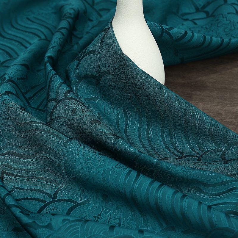 Wave Jacquard Fabric Micro Stretch Breathable By The Meter for Hanfu Dress Horse Face Skirt Sewing Anti Wrinkle Cloth White Red