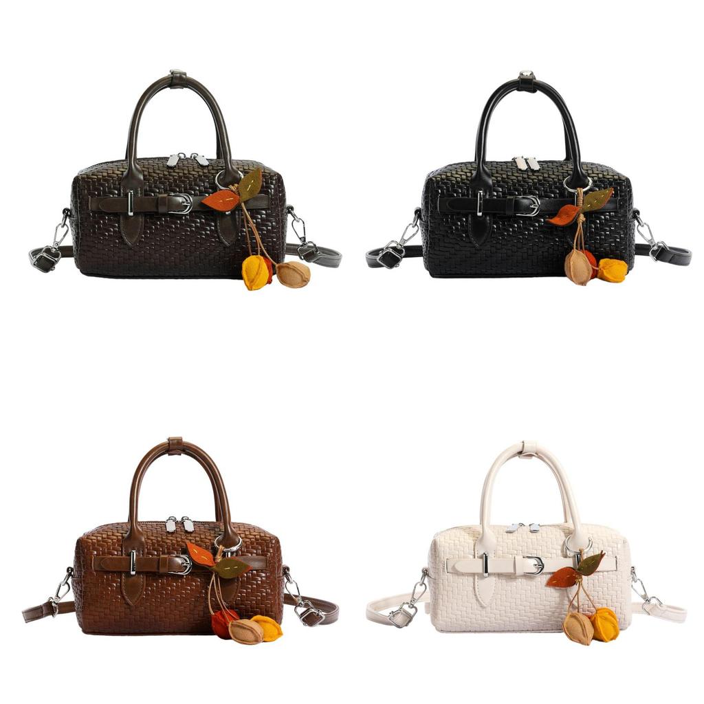 Style Woven Pu Handbag With Zipper Closure For Daily Use
