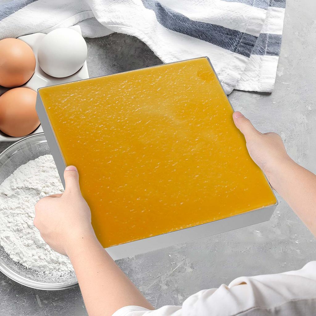 Rostfritt Stål Tårtring 8 Tum Fyrkantig Mousseform Bakverktyg För Bakverk Dessert Skärning Kakskärare Fondant Hantverk Lera