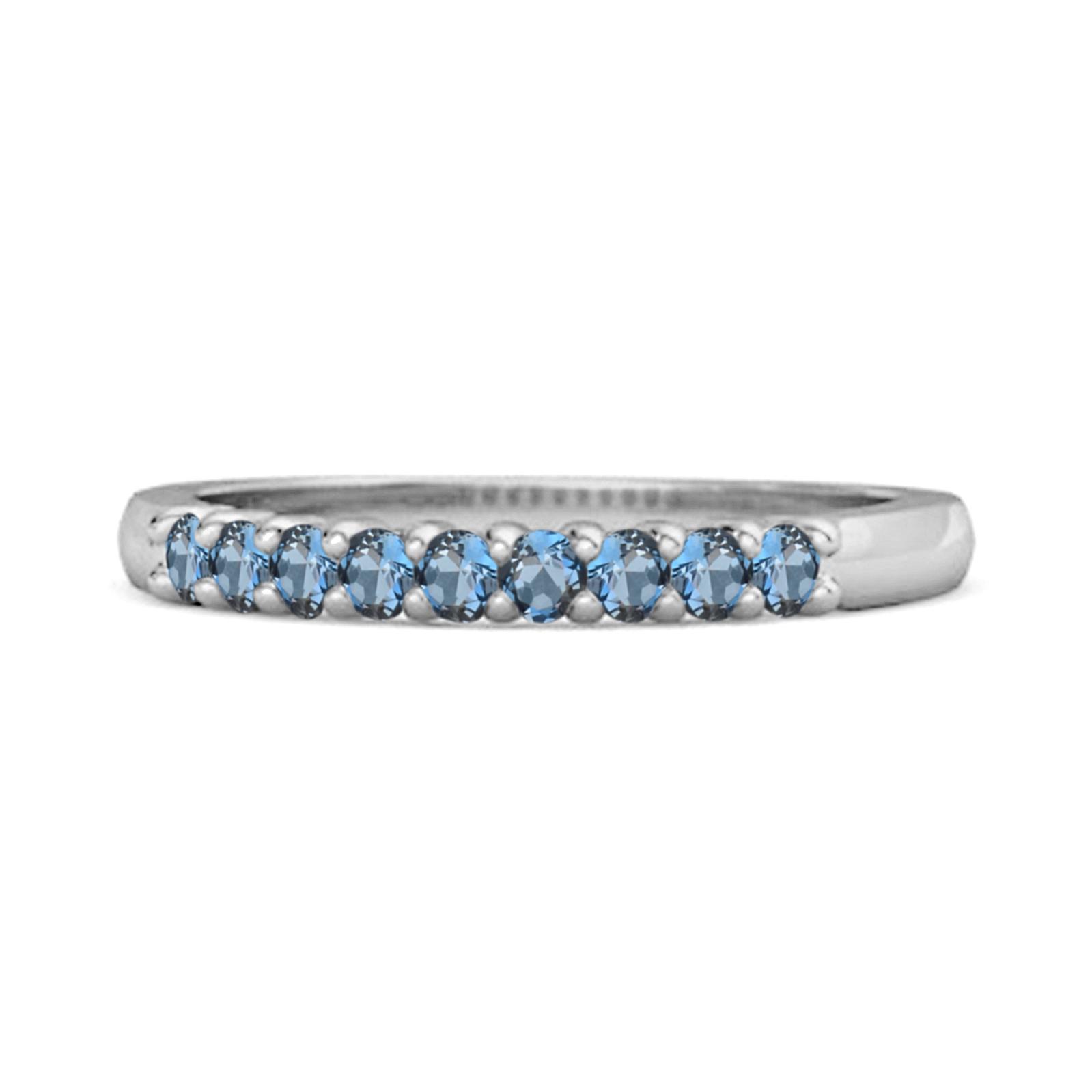London Blue Topaz Band Petite Eternity Ring - 925 Sterling Silver 9