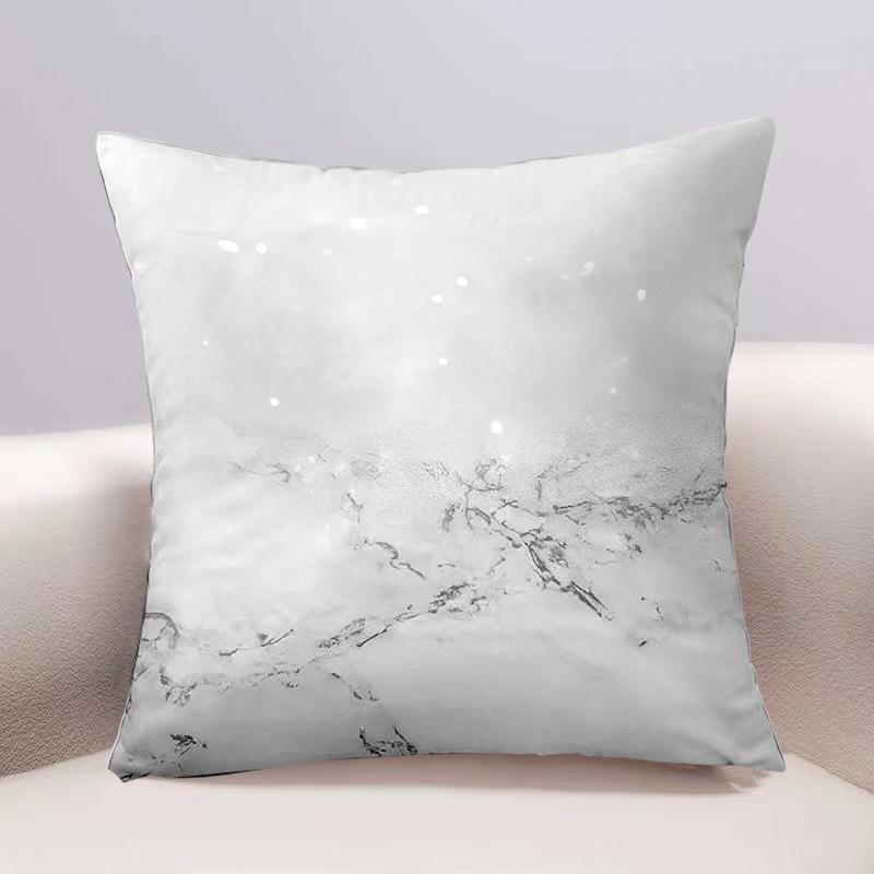 

Black and White Geometric Pattern Pillow Modern Minimalist Living Room Sofa Cushion Car Office Cushion Cover flannel 45x45cm double-sided [without pillow core]