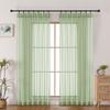 Aiyufeng Light Green Lace Set of Width 100 X Length 183 Small Hard To See From UV Image Sun Energy Heat For Living Machine Washable Curtains, 2, Cm,