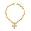 1PCS Irregular CCB Bead Necklace Alloy Cross Pendant Women's Fashion Gothic Necklace Steampunk Jewelry